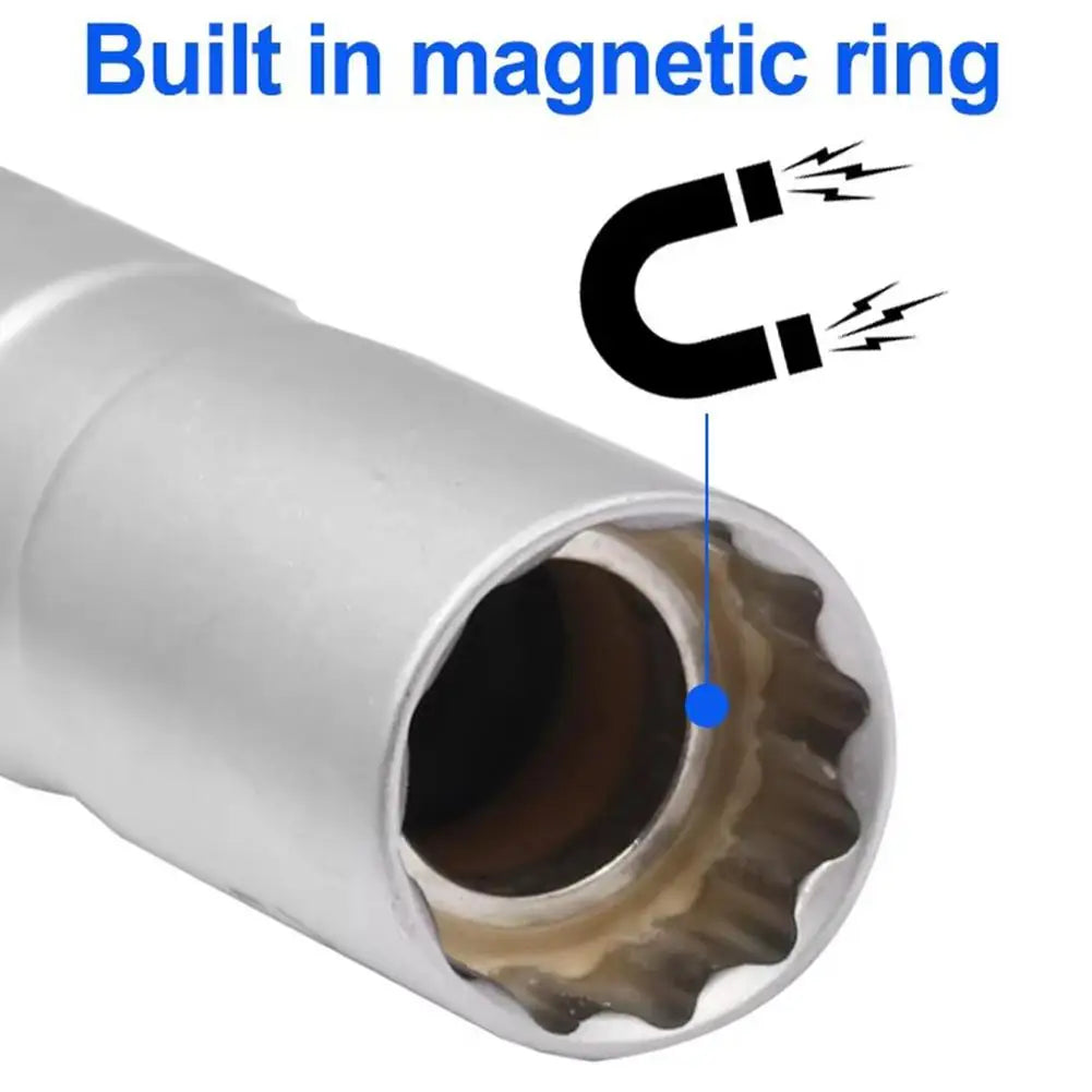 Universal Joint Spark Plug Socket 14/16MM Magnetic Spark Plug Socket Set 12 Angle Flexible Socket Wrench Socket Wrench Adapter HIP