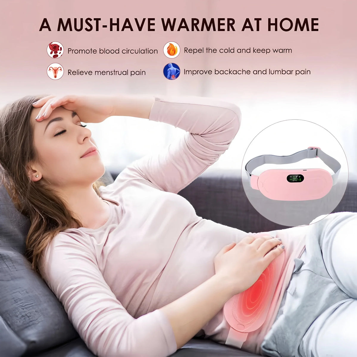 USB Vibrating Abdominal Heating Belt – Warmth & Massage Heating Massage Belt HIP