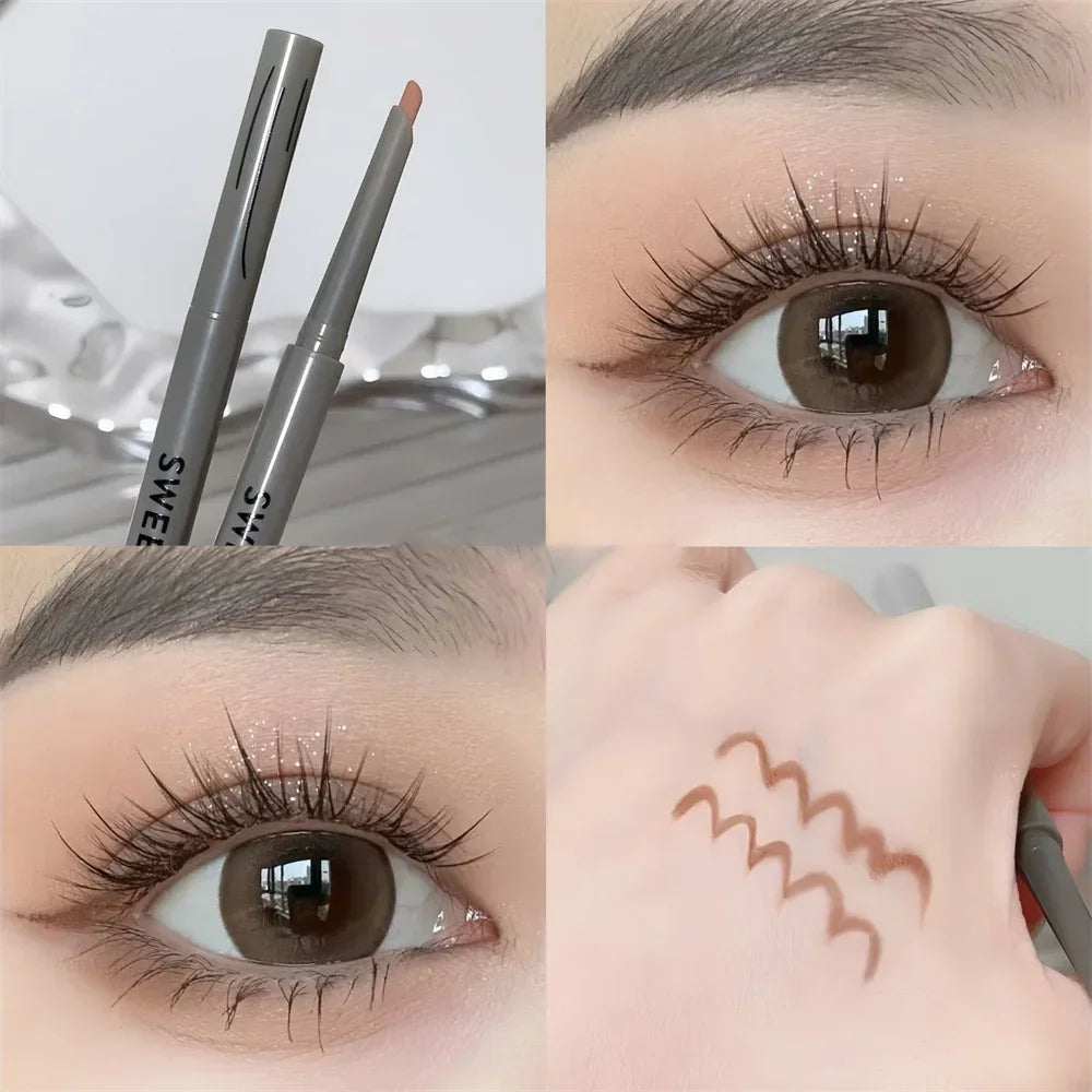 Sexy Rose Red Eye Liner Pencil Natural Matte Wine Red Lying Silkworm Eyeliner Easy To Color Waterproof Eye Make Up Cosmetics 1pc HIP 04