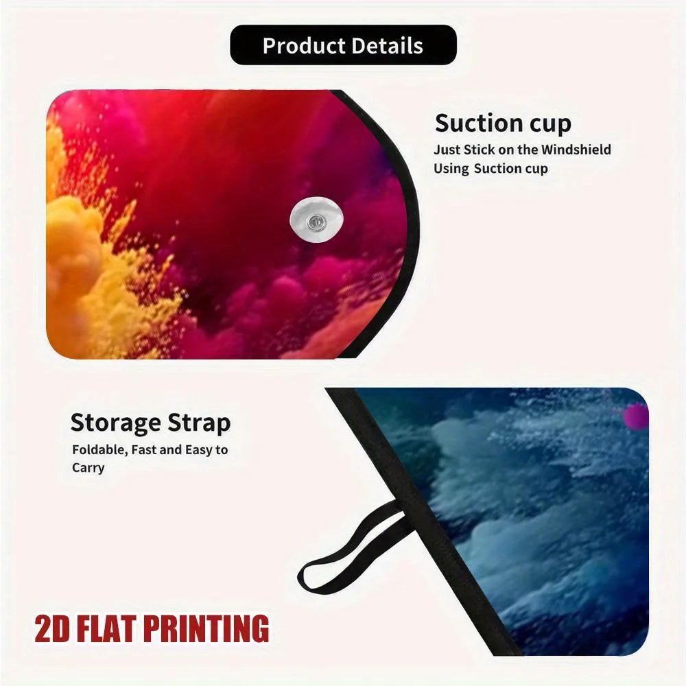 Rainbow Car Windshield Sunshade – Reflective Polyester Cover Car Windshield Sunshade HIP