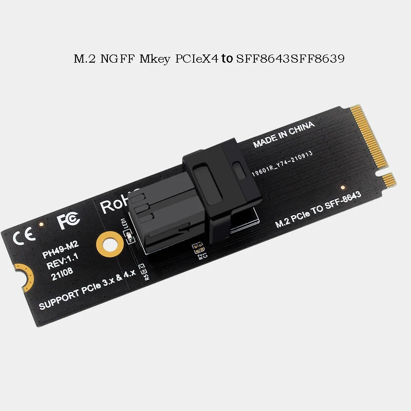 M.2 NGFF M-Key PCIe to SFF8643/SFF8639 Adapter Card PCIe 4.0 PCIe SSD Adapter Card HIP