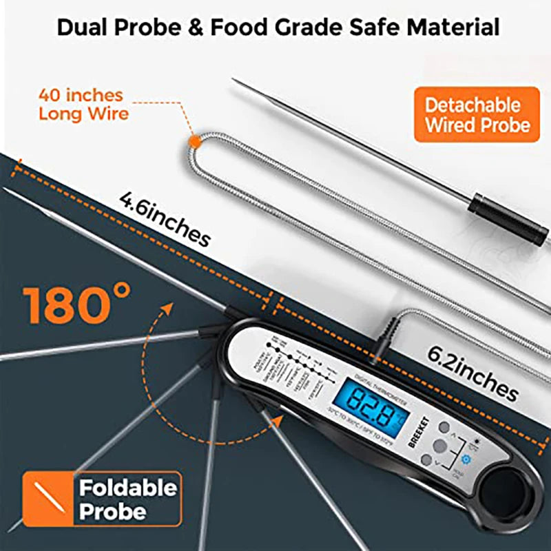 Digital Dual Probe Meat Thermometer – BBQ & Kitchen Kitchen Thermometer HIP
