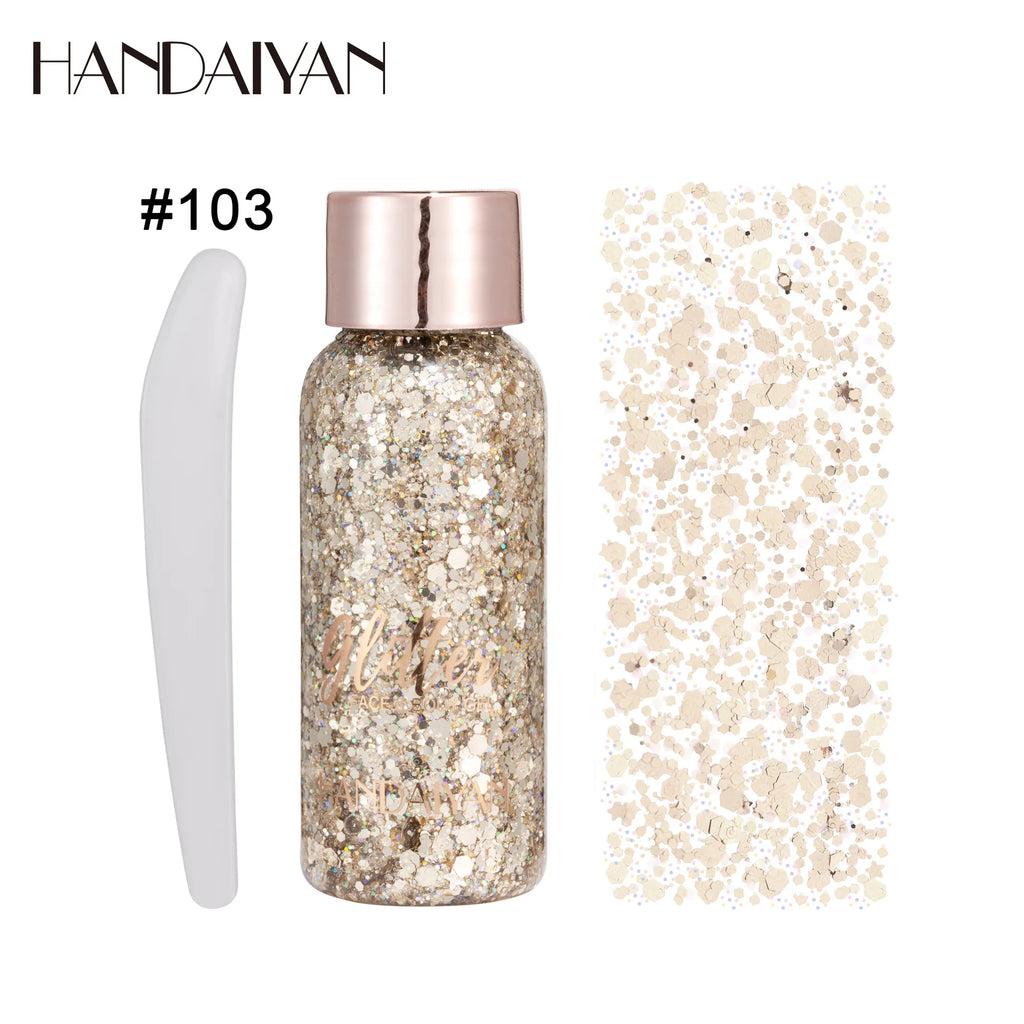 HANDAIYAN 9-Shade Glitter Gel – Face, Body, Eyes & Hair Glitter Body Gel HIP 103 32g