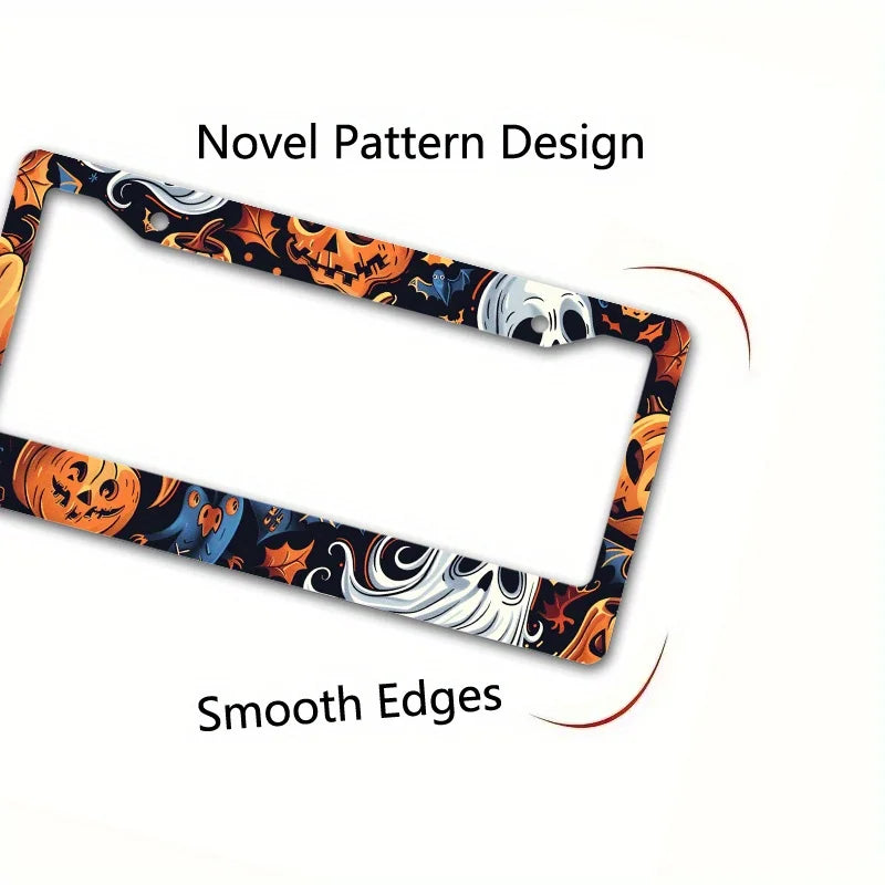 Halloween Aluminum License Plate Frame 6.3x12.2 In. + Screws License Plate Frame HIP