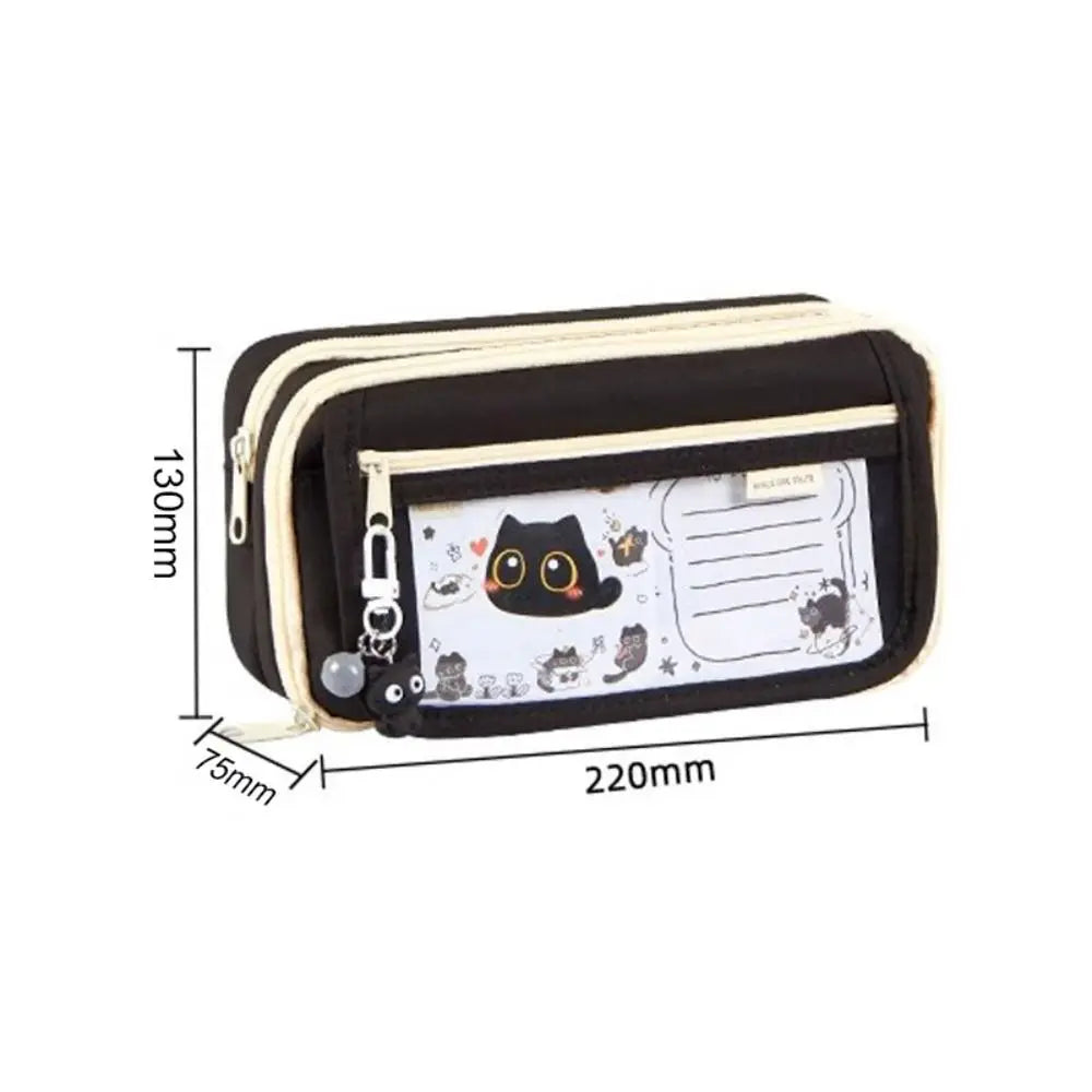 6-Layer Large Capacity Pencil Case – PVC & Canvas Organizer Pencil Case Organizer HIP
