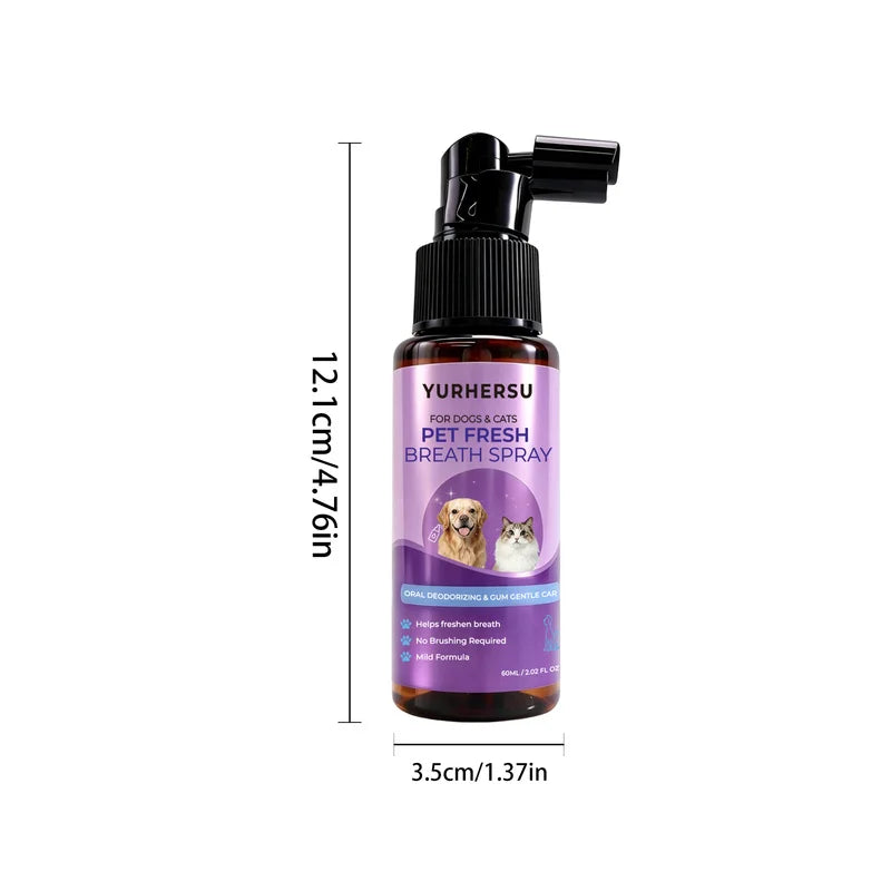 Pet Breath Spray – Daily Oral Freshener for Dogs & Cats Pet Dental Spray HIP