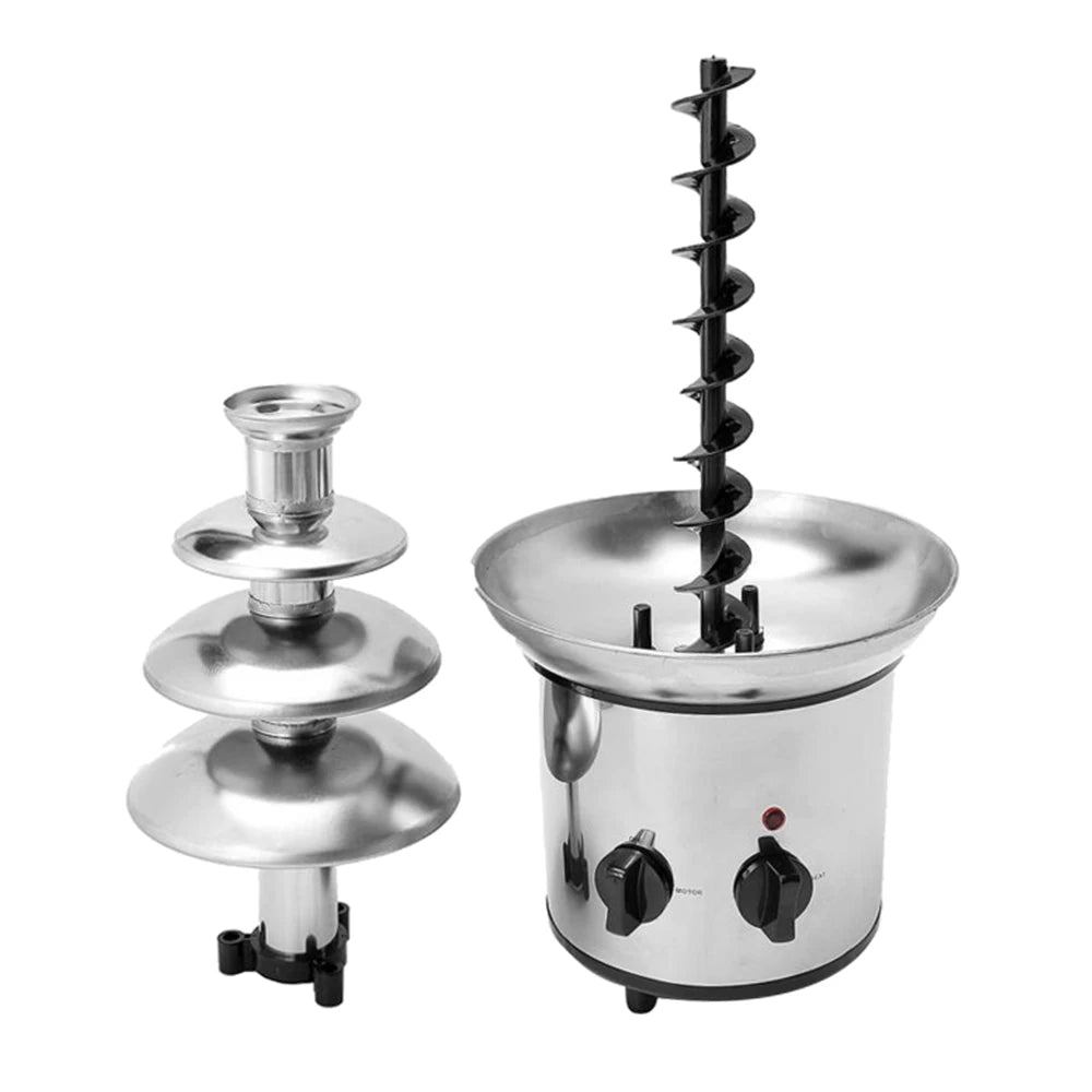 Chocolate Fountain 4 Tiers Electric Melting Machine Fondue Pot Set for Chocolate Candy Ranch Nacho Cheese EU 220V Fountain HIP
