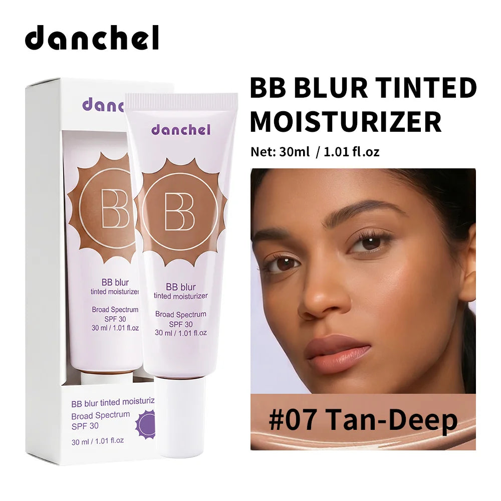 SPF30 BB Blur Tinted Moisturizer Medium Coverage Even Skin Tone Lightweight Sun Protection Face Makeup HIP 7Tan-Deep