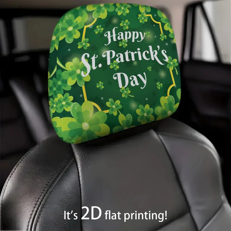 2-Pack St. Patrick's Day Car Headrest Covers – Shamrock Car Headrest Cover HIP