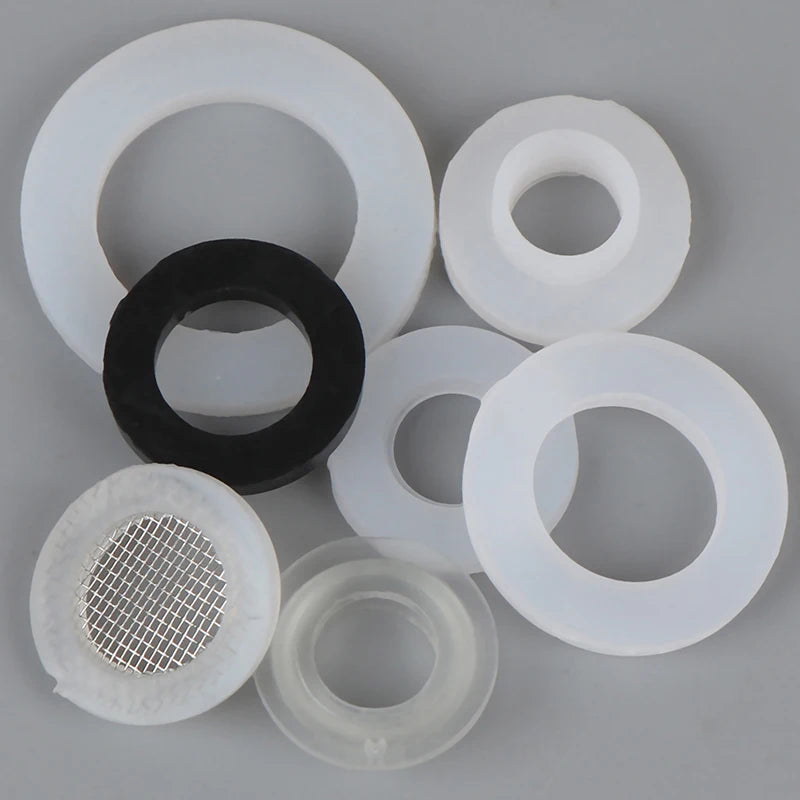 10-Pack Silicone Flat Gasket Sealing Rings – 1/2" 3/4" 1" Silicone Gasket Set HIP