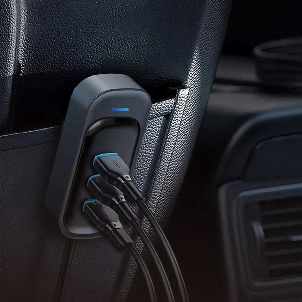 66W 6-Port Car Charger USB-C PD QC 3.0 Fast Charging Hub Car Charger HIP