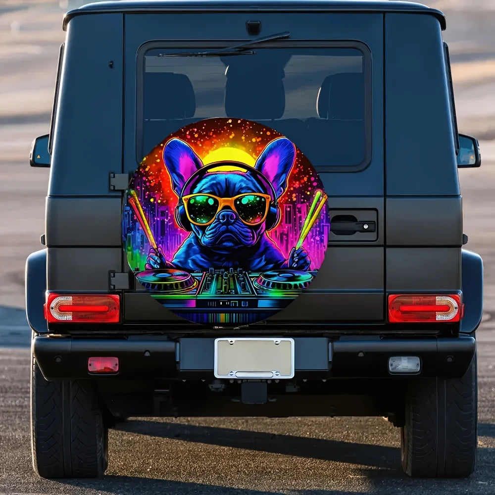 French Bulldog Spare Tire Cover – Machine Washable Polyester Spare Tire Cover HIP