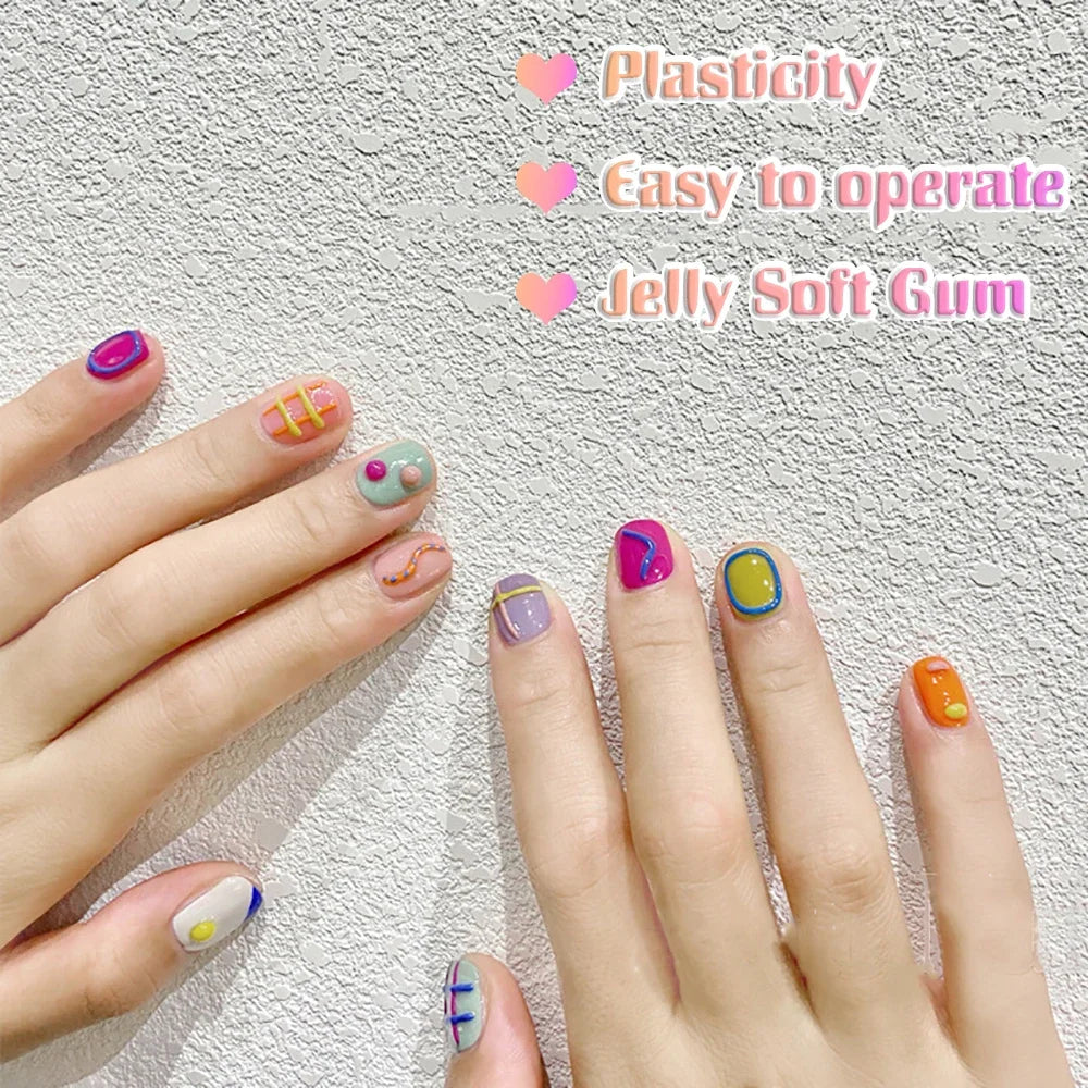 3D Pudding Gel 12ml Tube Emboss Korean Style Nail Design Painting Full Coverage Super Texture Gel Pigmented Paint Liner Gel HIP