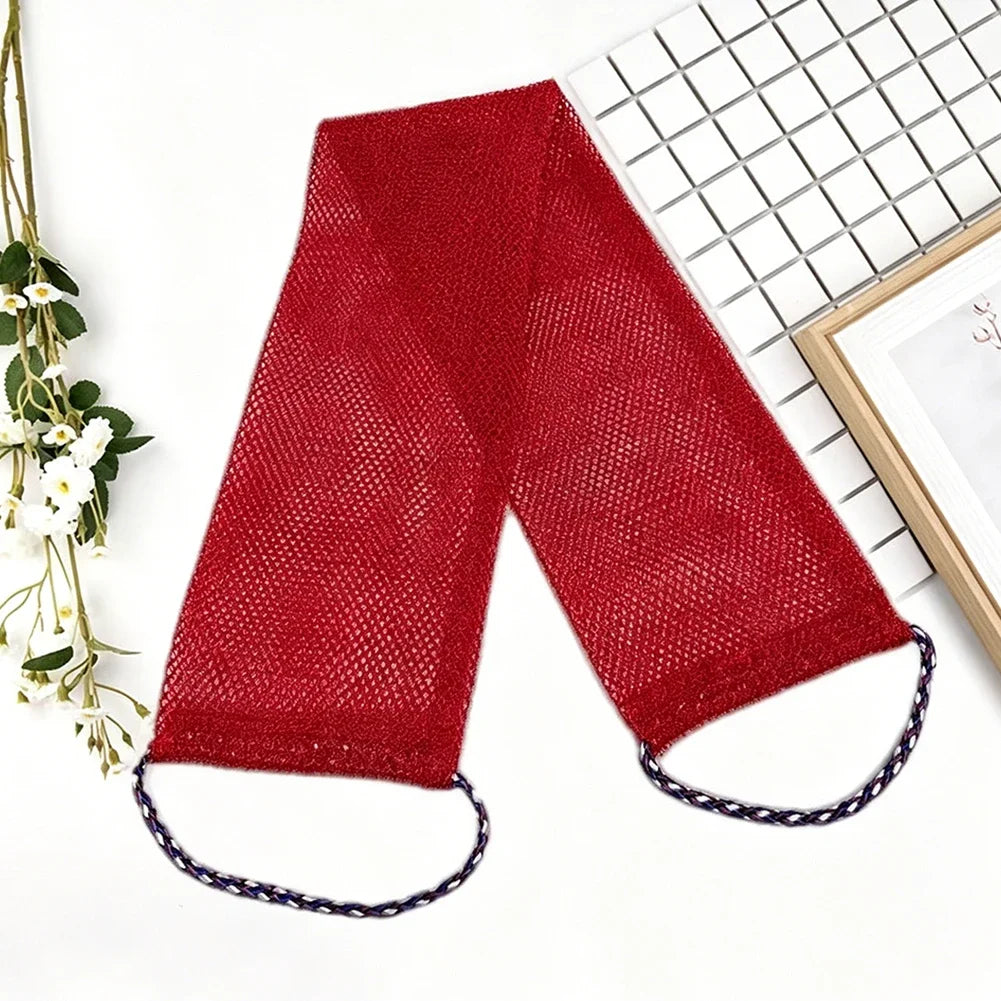 Africa Net Bath Towel Practical Painless Exfoliating Bath Towel Sauna Bath Towel Rubbing Back Strip Cleansing Skin Shower Puff HIP Wine red