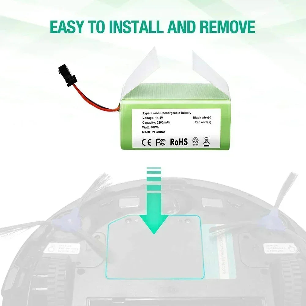 14.4V 6800mAh Li-Ion Battery for Shark Ion Robot RV700 RV720 RV750 Robot Vacuum Battery HIP