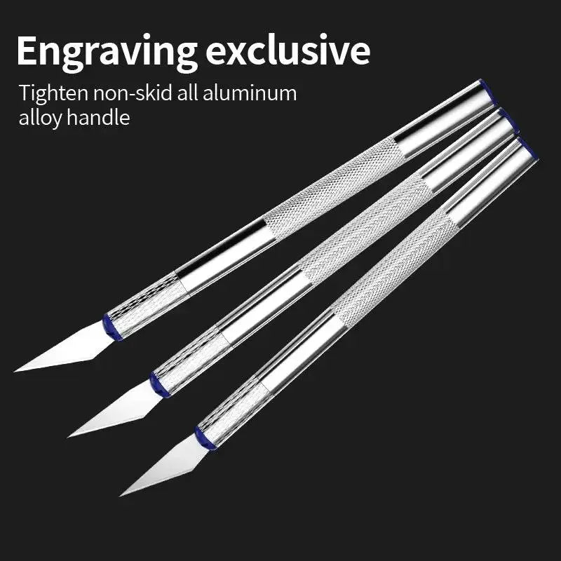 13-Piece Metal Carving Knife Set – 3 Handles & 10 Blades Craft Knife Set HIP