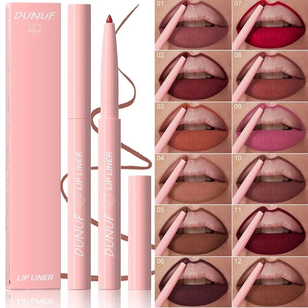 Tapered Nib Lip Liner Pencil Matte Red Brown Plumping Lip Stain Lasting Waterproof Fine Lipstick Slim Lip Outline Contour Makeup HIP