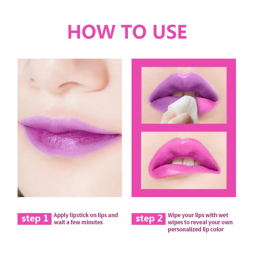 lakerain 6 Colors Magic Lipstick Temperature Color Changing Lip Stain Gloss Moisturizing And Long Lasting Waterproof Lip Balm HIP