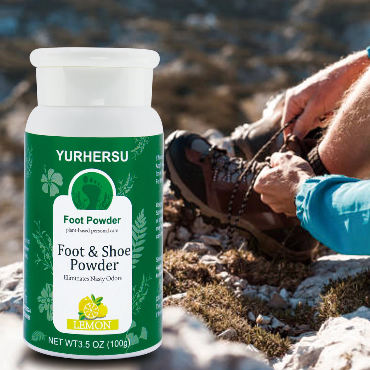 YURHERSU Lemon Scented Foot Powder Deodorant Stick Foot Deodorant Powder HIP
