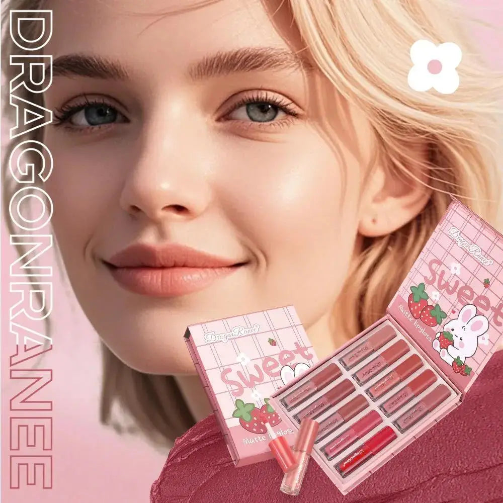Dragon Ranee 10-Pc Matte Liquid Lipstick Set – Waterproof & Long Lasting Matte Liquid Lipstick HIP