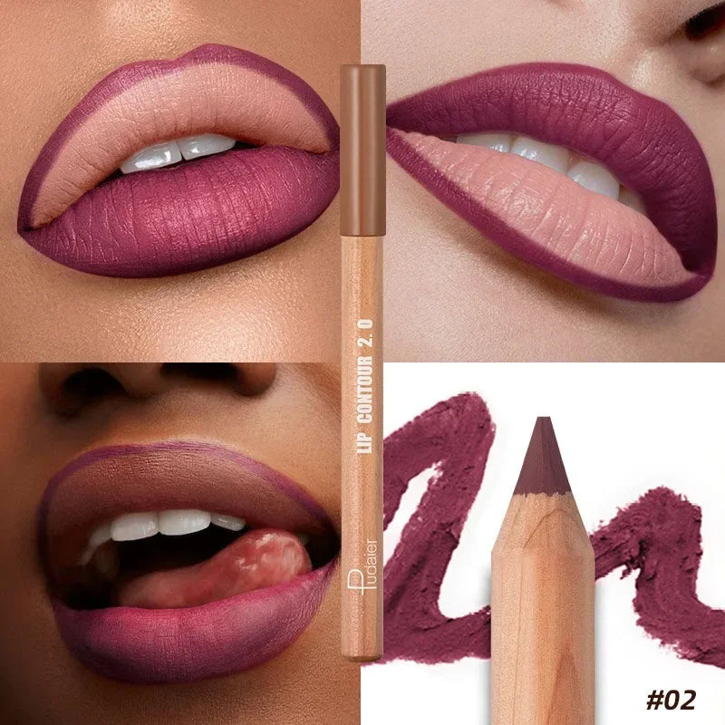 8 Color Nude Matte Lipliner Pencil Long-lasting Waterproof Lip Contour Sculpt Pen Blendable High Pigmented Lipstick Lip Liner HIP 02