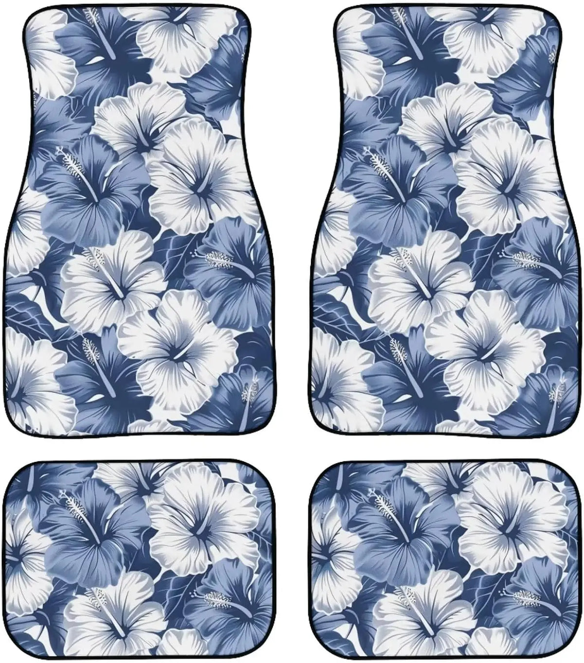 Blue Hibiscus Car Floor Mats – Universal Washable 4-Piece Set Car Floor Mats HIP 2