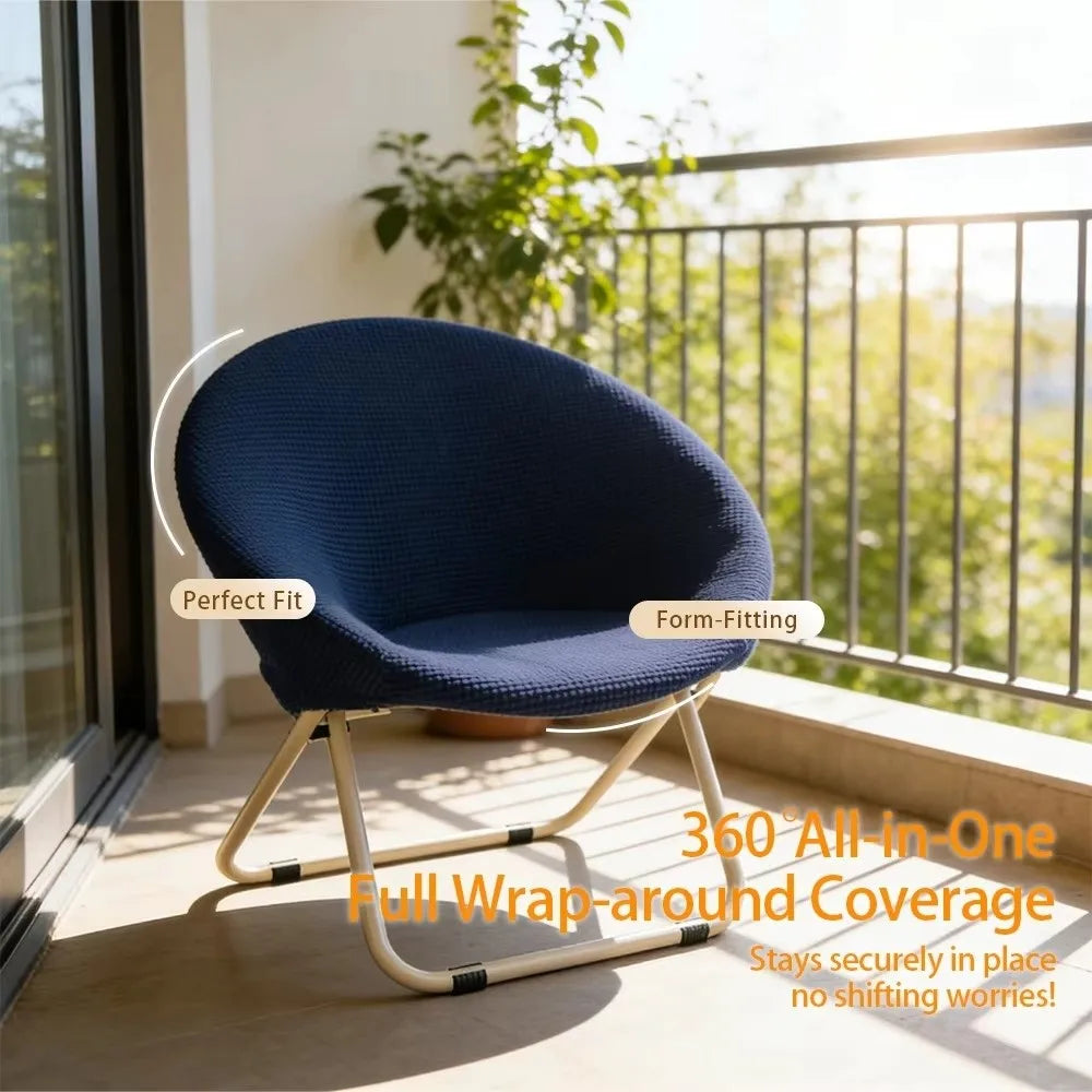 Round Knitted Saucer Chair Cover – Stretchy Spandex Fit Saucer Chair Cover HIP