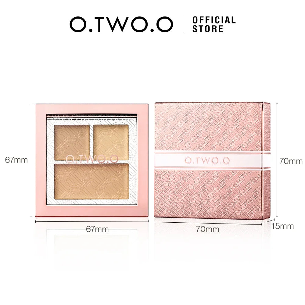 O.TWO.O 3-Tone Concealer Palette – High Coverage & Brightening Concealer Palette HIP