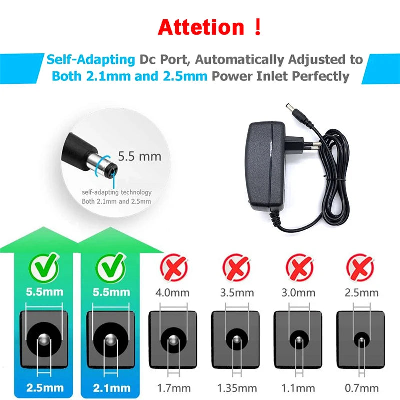 38W 19V 2A AC/DC Power Adapter – EU US UK AU Plug, 5.5mm AC/DC Power Adapter HIP