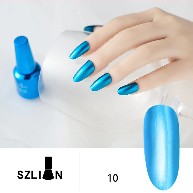 ZUOFILY Mirror Gel Nail Polish – No Lamp Metallic Silver