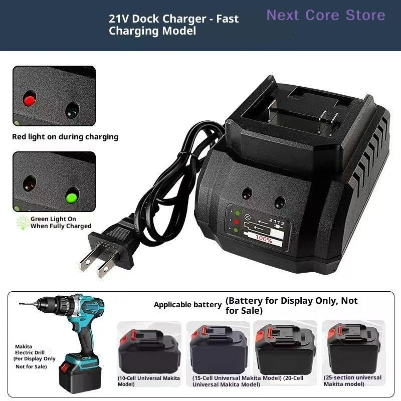 21V Li-Ion Smart Battery Charger for Power Tools – US/EU Power Tool Charger HIP