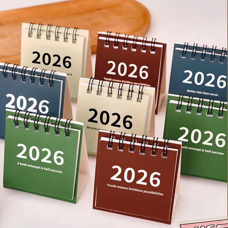 2026 Mini Spiral-Bound Desk Calendar – Office & Desktop Decor Desk Calendar HIP