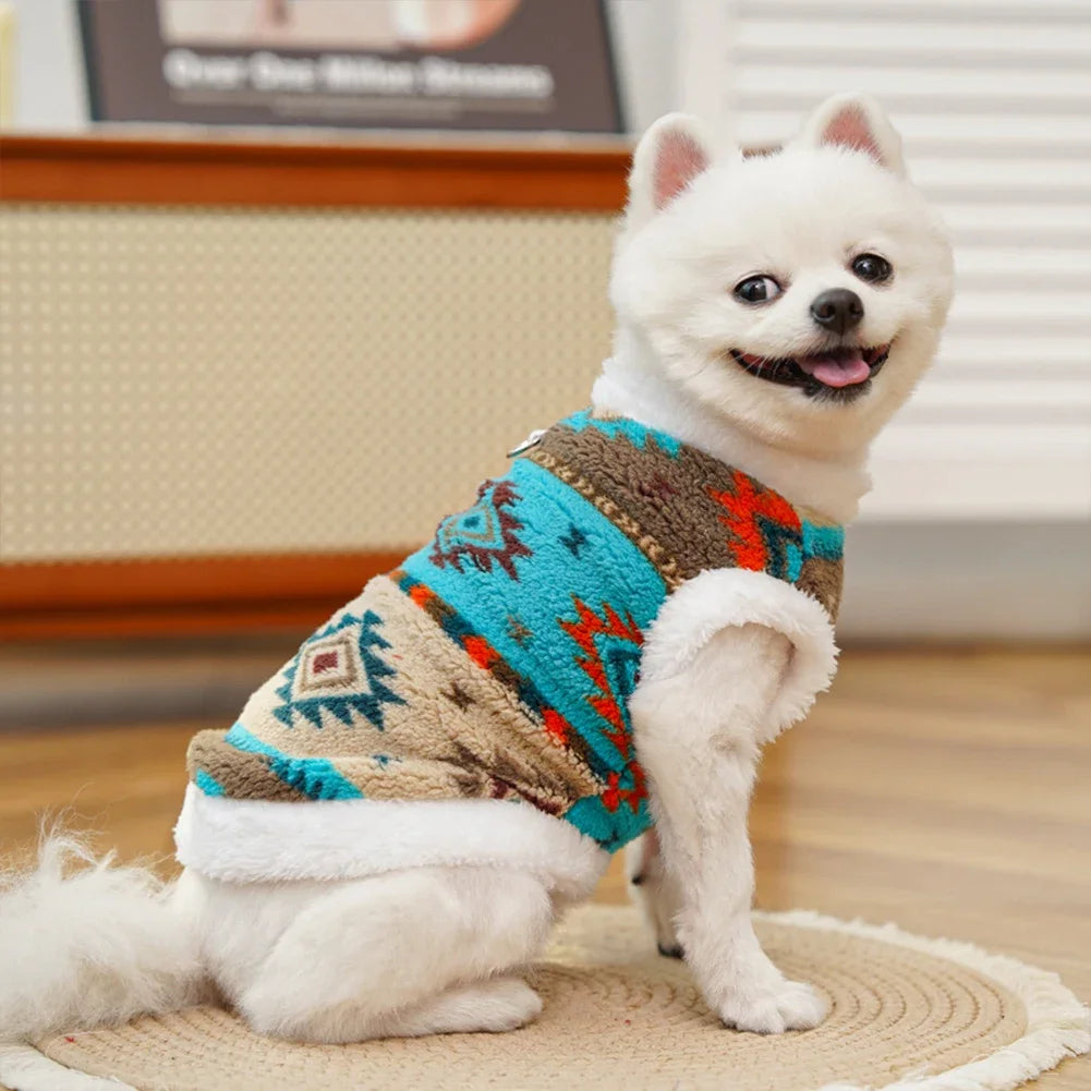 Medium Large Dogs Pullover Sweatshirt Print Fleece Cat Pet Clothes Hoodie XL-8XL Winter Warm Soft Puppy Knit Pattern Plush Vest HIP