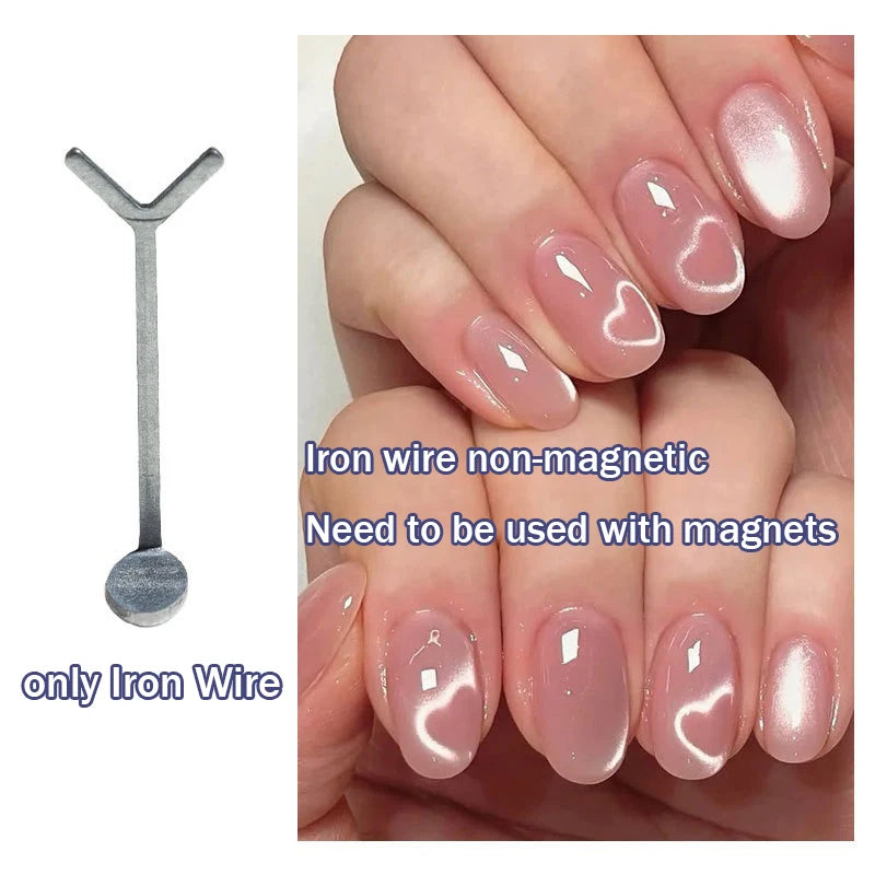 Love Cat's Eye New Nail Tool Special Y-shape Clip Magnet Wire Magnet Stick Bar Combination Magnetic Nail Art Accessories Tools HIP B Silver