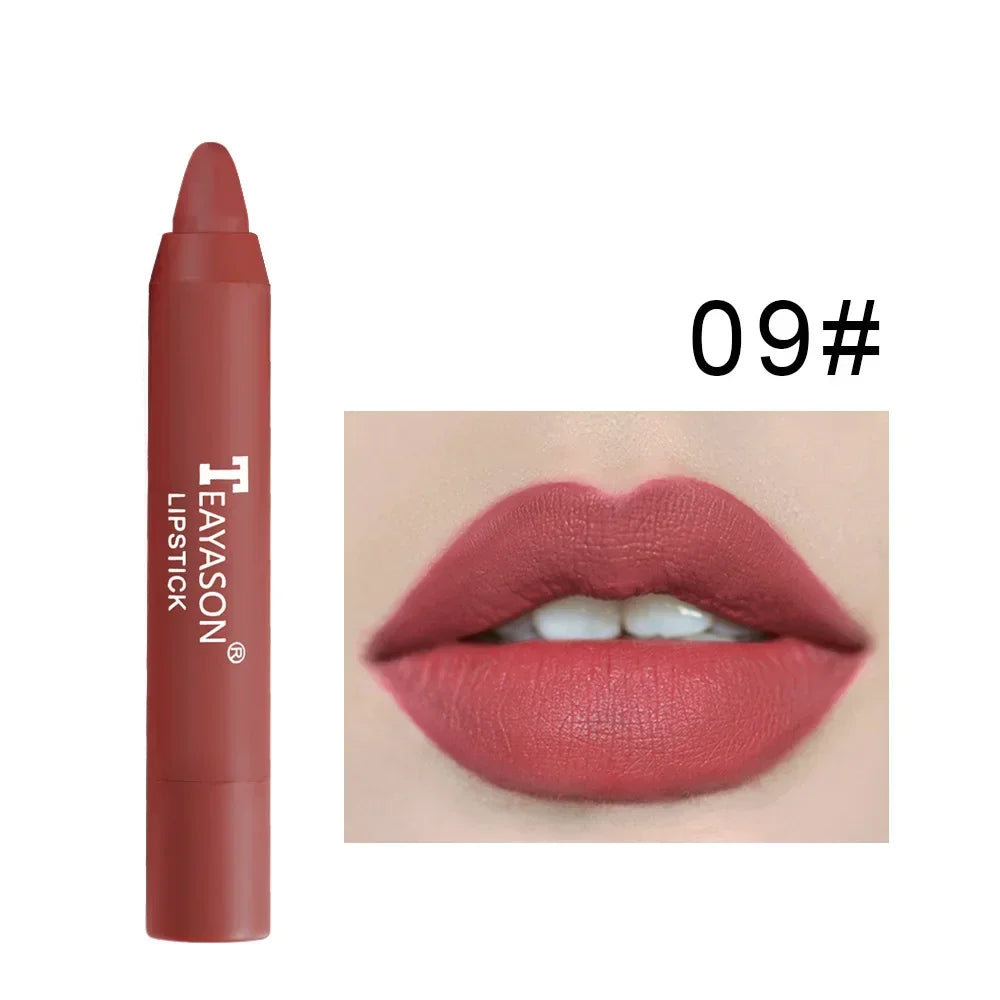 12 Colors Velvet Matte Lipsticks Pencil Waterproof Long Lasting Sexy Red Lip Stick on-Stick Cup Makeup Lip Tint Pen HIP 09