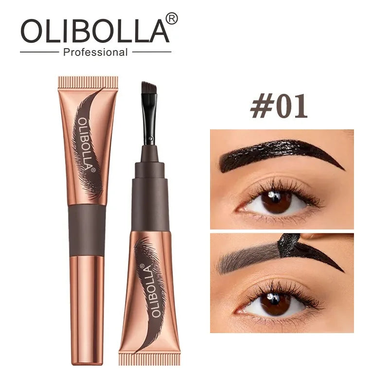 2 In 1 Last Up To 5 Day Tear-off Eyebrow Dyeing Cream With Brush-Waterproof Film-form Natural Wild Eyebrow Makeup Semi-permanent HIP 01