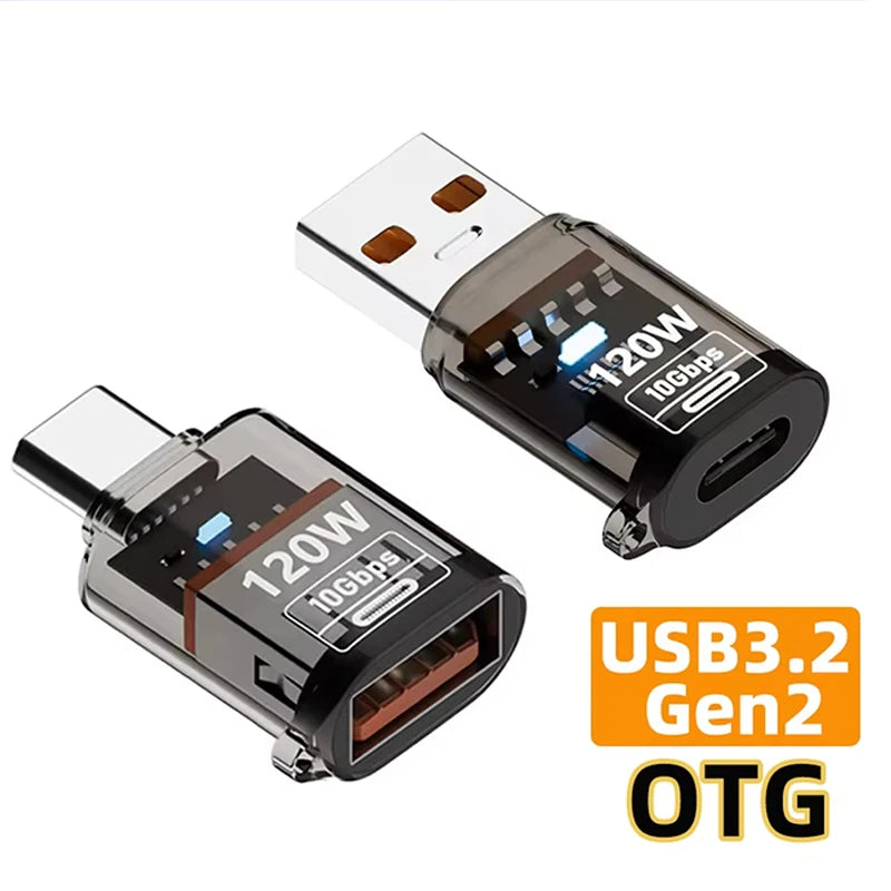USB-C to USB 3.2 Adapter – 120W & 10Gbps Fast Transfer USB-C Adapter HIP