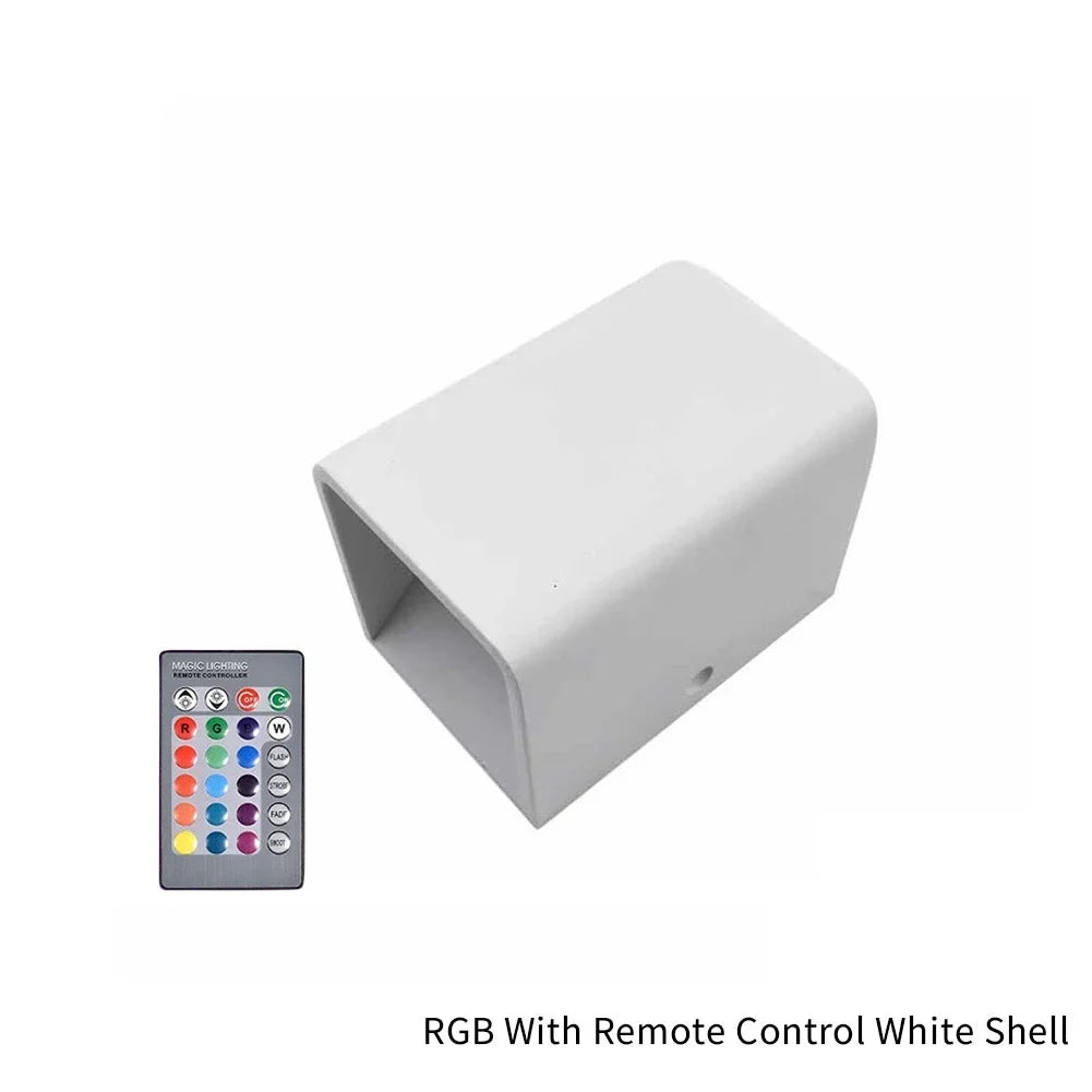 Dimmable Square Led Wall Lights Aisle Corridor Multicolor Up Down Lamps With Remote Control For Bedside Bedroom Home Decoration HIP RGB With Remote B