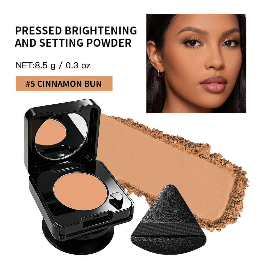 3 In 1 Setting Pressed Powder Phone Grip With Mirror Makeup Powder Brightening Long Lasting Control oil Matte Easy Makeup HIP 5Cinnamon Bun