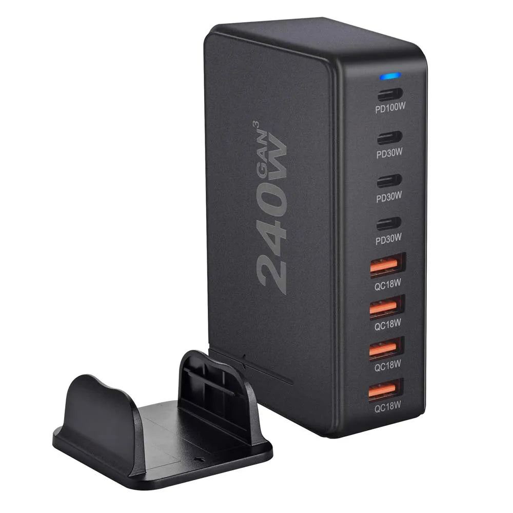 268W 8-Port USB-C PD & QC Fast Charging Dock | Multi-Device Multi-Port Charging Dock HIP