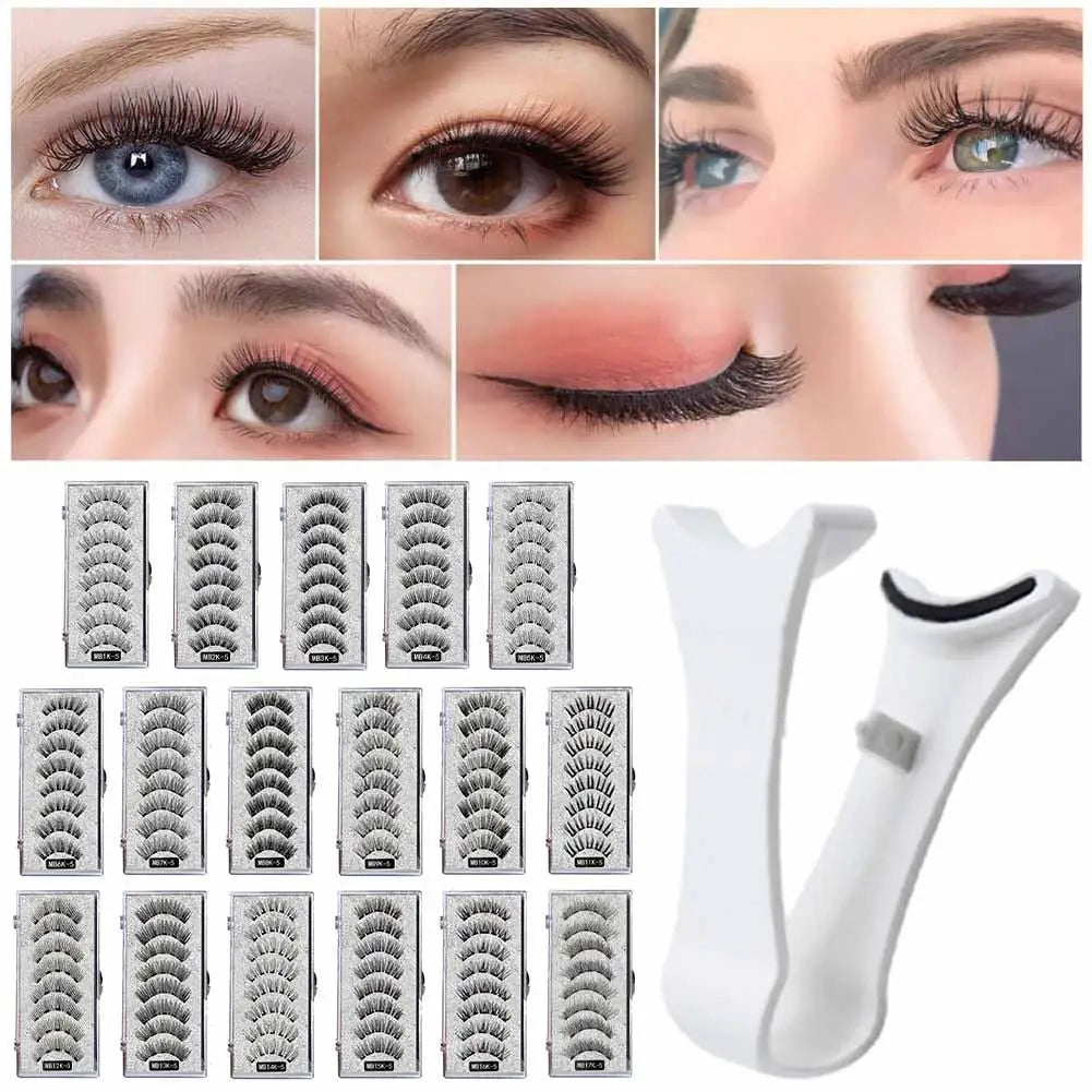 3D Natural Magnetic Eyelashes,With 5 Magnetic Lashes Shipping Box Eyelashes Handmade False Gift Reusable Support Drop Magne T6N2 HIP
