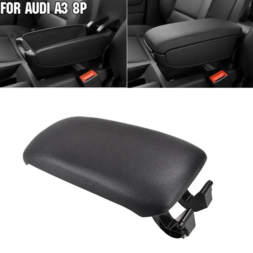 For Audi A3 8P 2003-2012 Black Leather Car Armrest Center Console PU Leather Lid Arm Rest Replacement Auto Accessories HIP