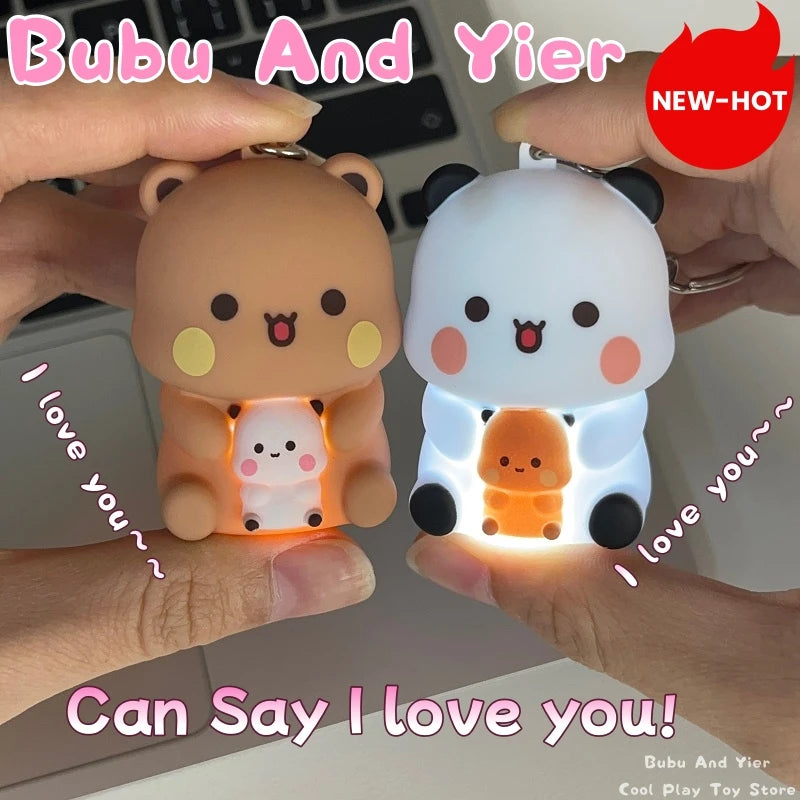Bubu & Dudu Panda Voice Keychain Toy Set – 2 Pcs | HIP Novelty Keychain Toy HIP