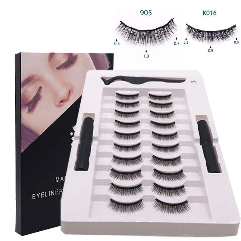 Magnetic Volume Eyelashes Box Package Set Full Strip 5/7/10 Pair Synthetic Natural Cilia False Dramatic Thick Eye Lashes Makeup HIP 10Pair Eyelash 103
