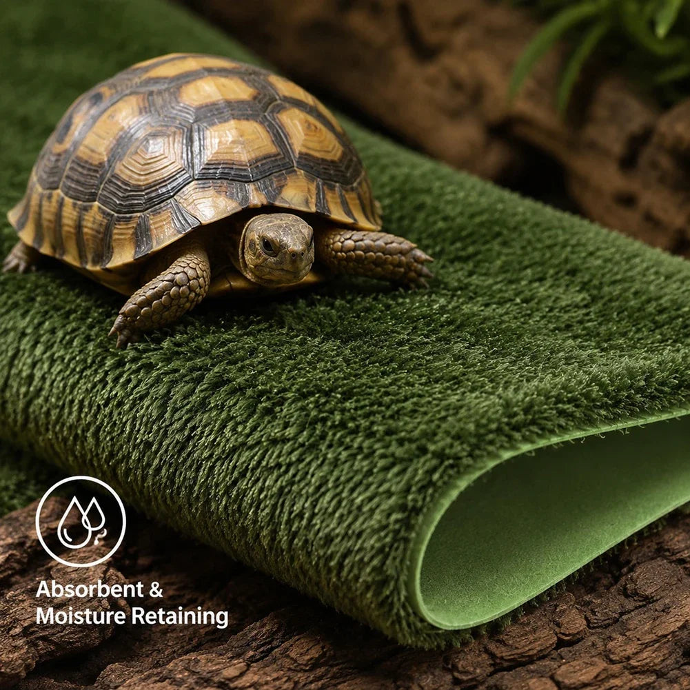 Soft Liner Fake Lawn for Gecko Frog Tortoise Lizard Snake Rainforest Reptile Carpet Washable Moss-Like Mat Moisture-Retaining HIP