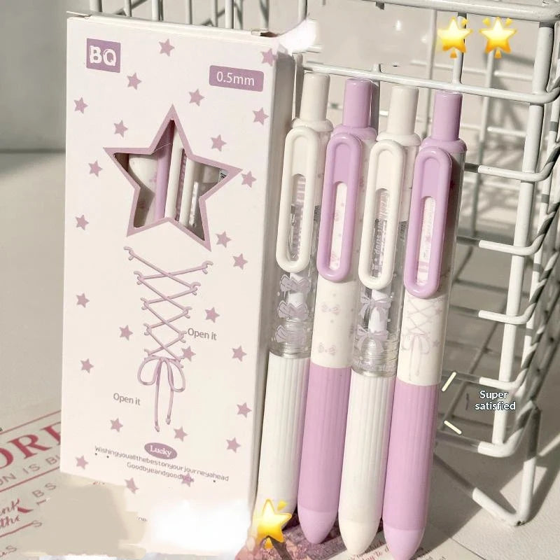 4-Pack Aesthetic Gel Pens 0.5mm Fine Point Quick-Dry Ink Gel Pen Set HIP A3