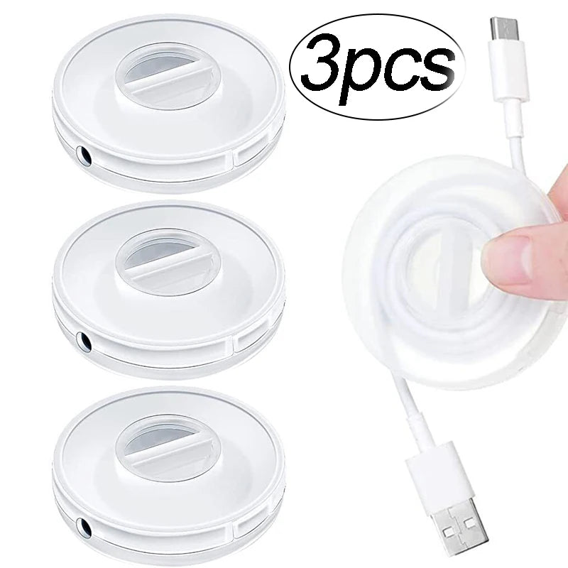 Portable Cable Winder & Cord Organizer – Round USB Reel Cable Cord Organizer HIP