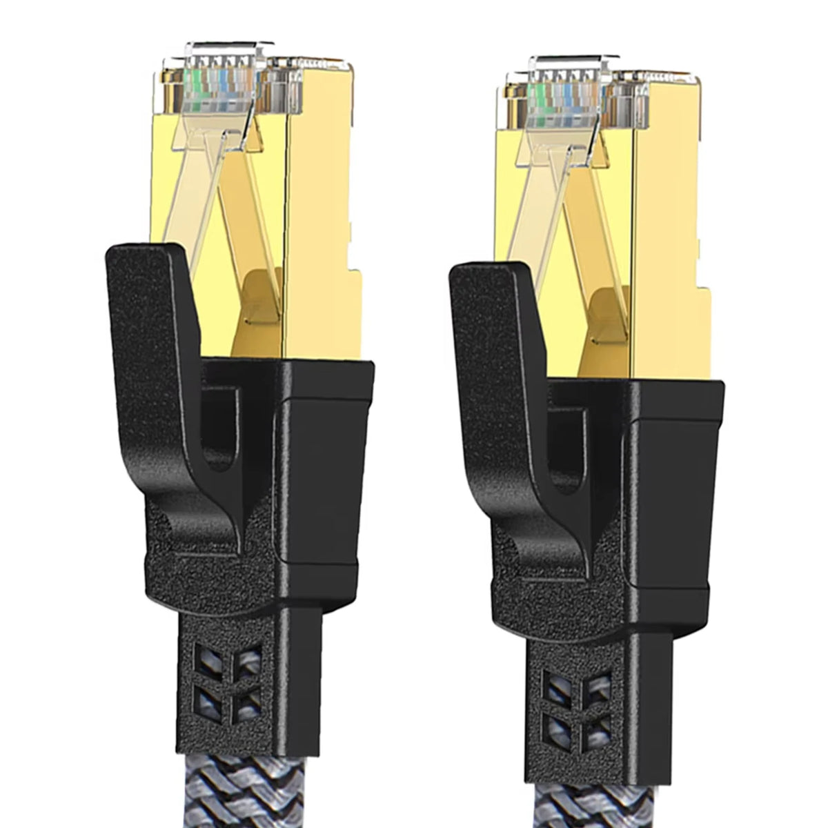 Cat8 Flat Nylon Braided Ethernet Cable 2000MHz – PS5 & TV Ethernet Network Cable HIP CAT8 Nylon Flat 2m