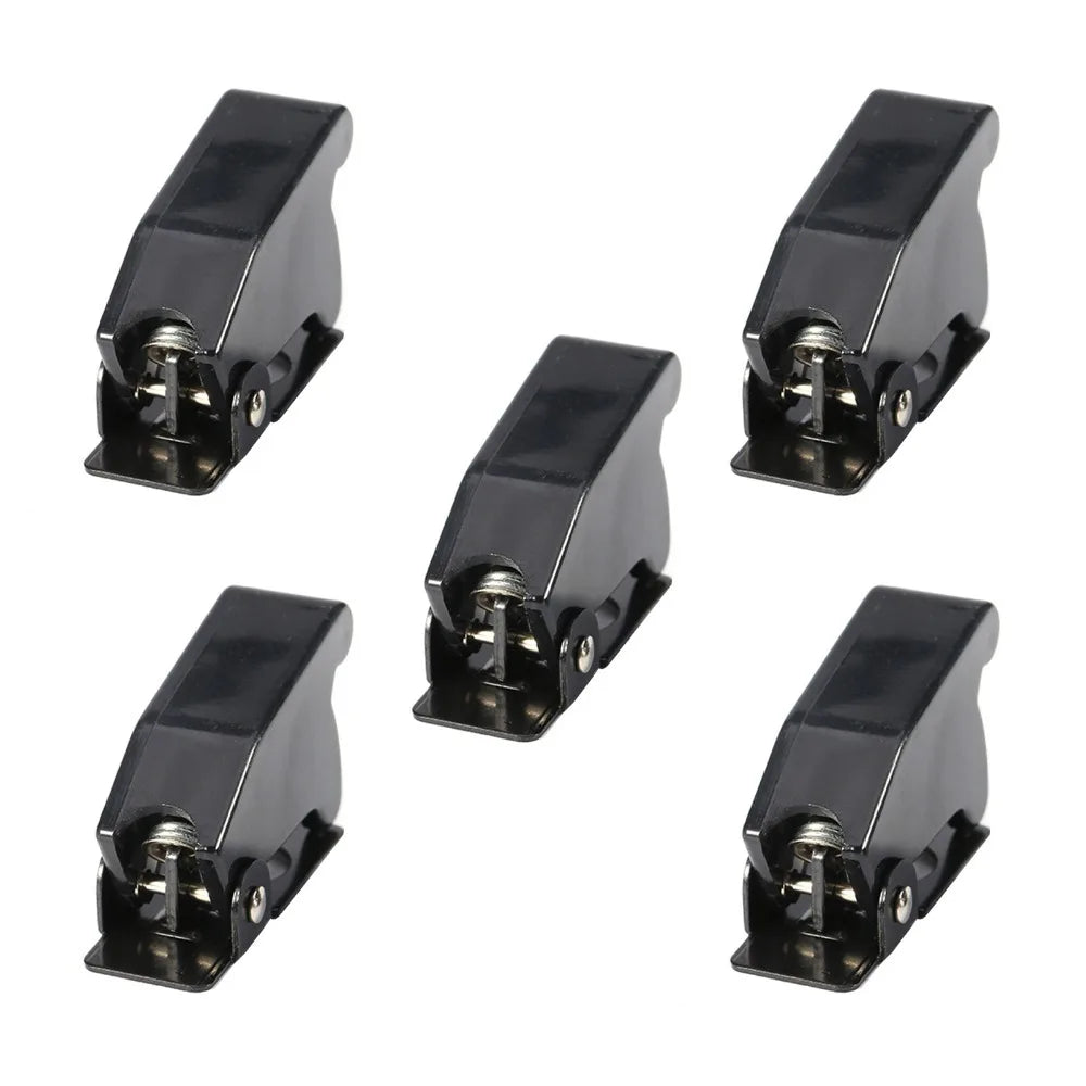 5-Pack Toggle Switch Safety Flip Cover Guards – 12mm Black Toggle Switch Guard HIP Black