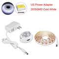 12V PIR Motion Sensor LED Strip Lights Auto On/Off Stairs Wardrobe Kitchen Closet Backlight 1M-5M Waterproof Under Cabinet Light HIP US plug Cold White 5M